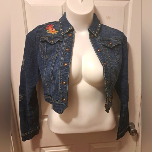 Y2K Enyce Cropped Denim Jacket Sz XL - Picture 8 of 13